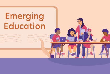 Article title, Emerging Education with illustration