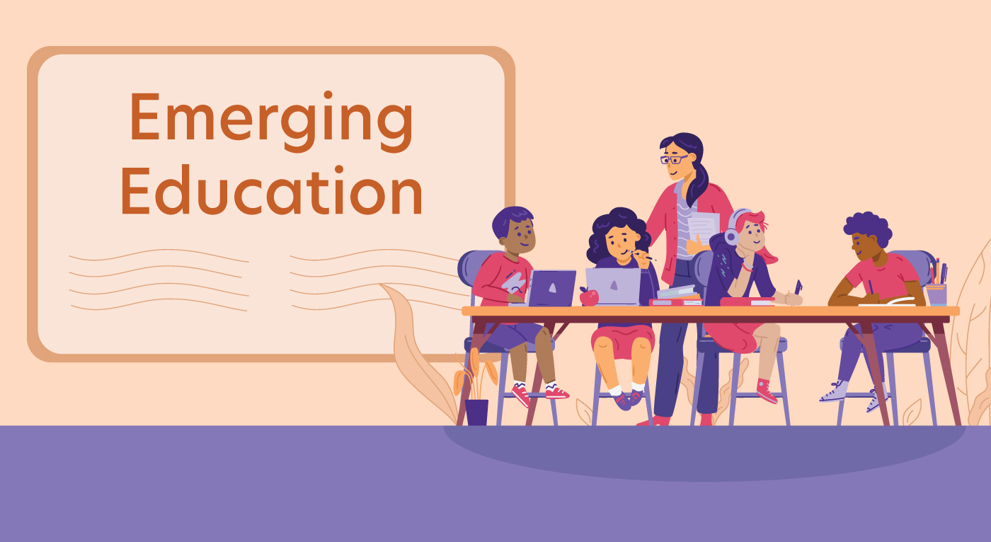 Article title, Emerging Education with illustration