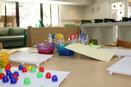 close up of craft table