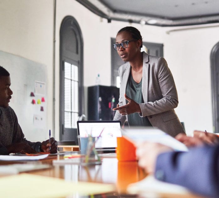 Woman in business meeting