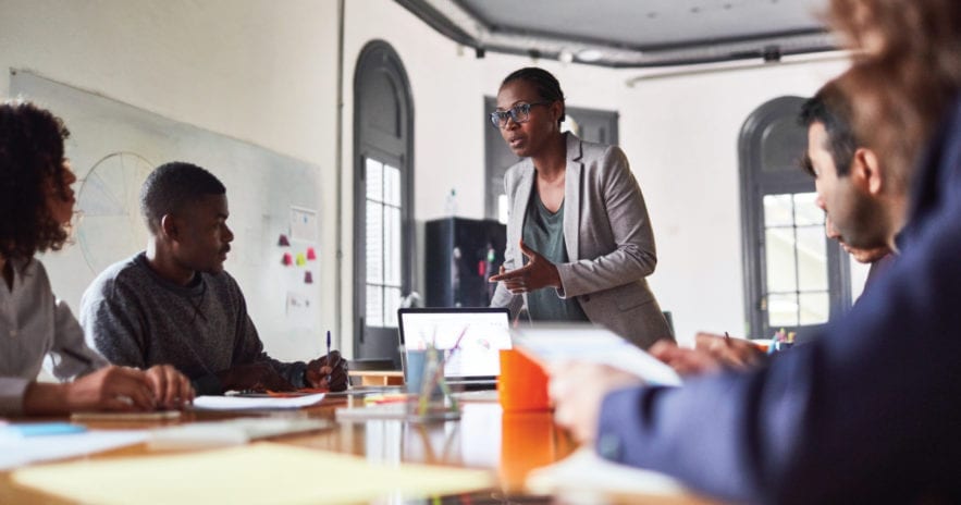 Woman in business meeting