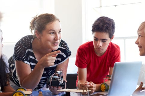 Teacher and students, becoming an elementary school teacher in california
