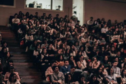 Crowd of students sitting