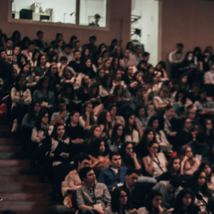 Crowd of students sitting