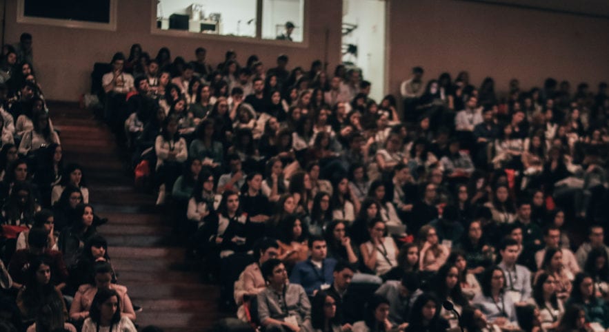 Crowd of students sitting