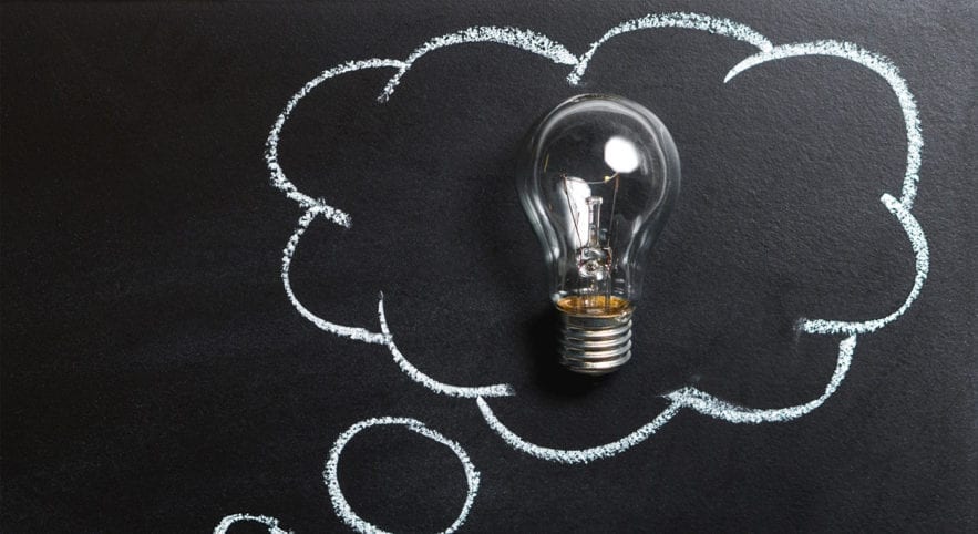 abstract image of light bulb surrounded by cloud
