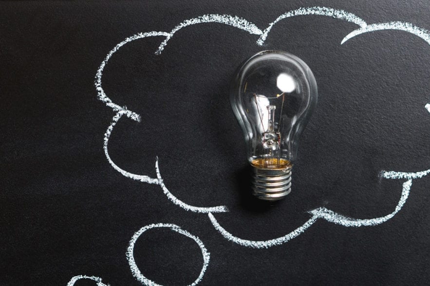 abstract image of light bulb surrounded by cloud