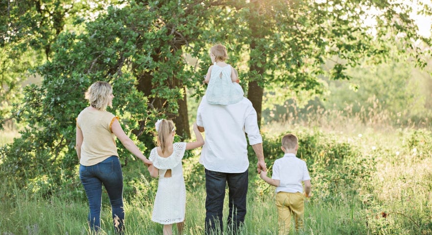 Family of five representing human development