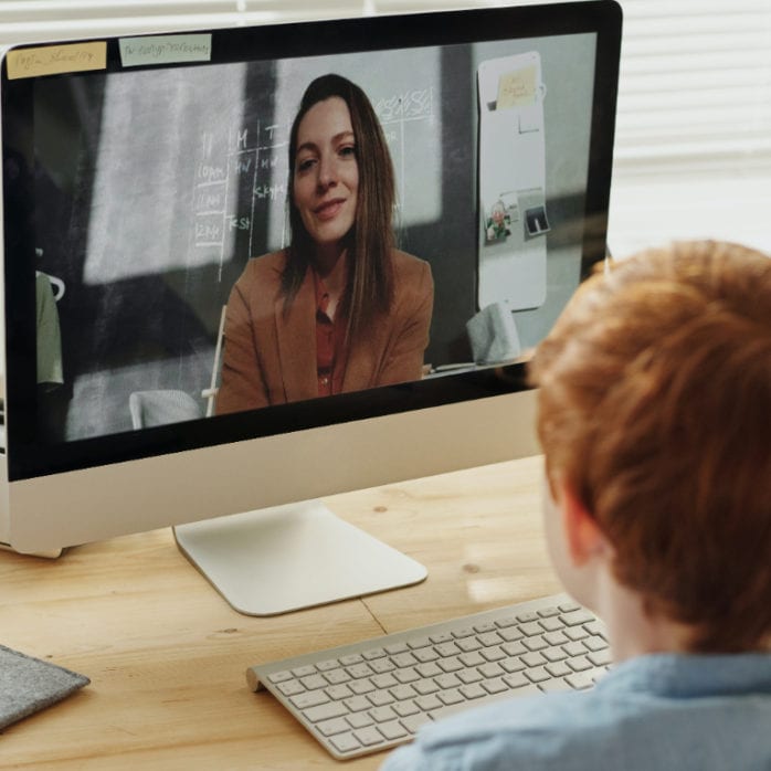 child video calling teacher