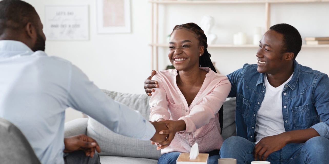 therapist with happy clients