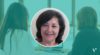 Headshot of Dr. Dionne Clabaugh in turquoise square with images of two students in background