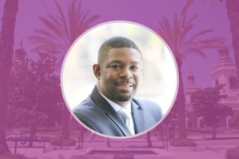 Jerell Hill headshot with purple background