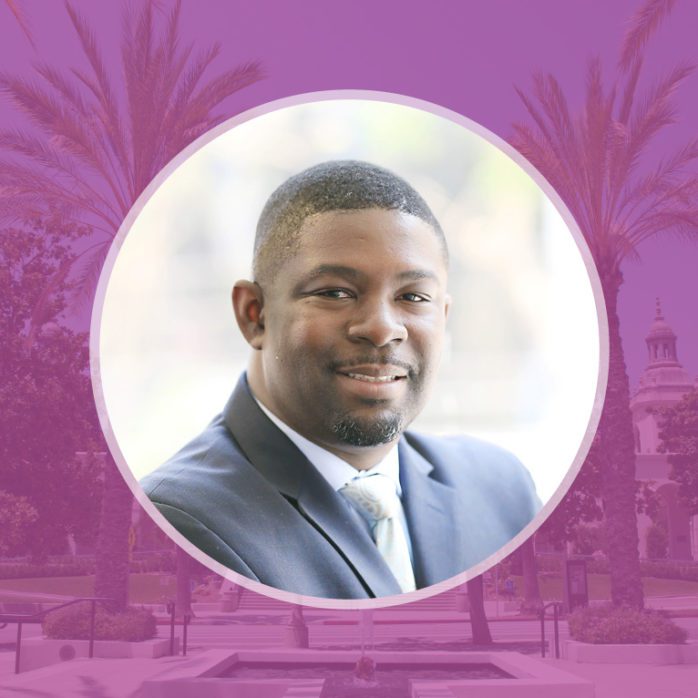 Jerell Hill headshot with purple background
