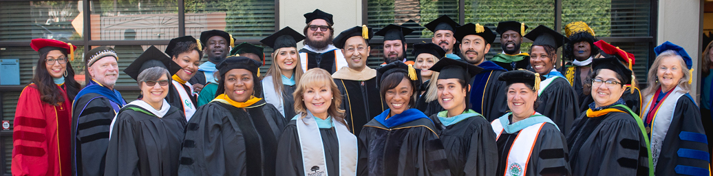 Group of graduates in caps and gowns