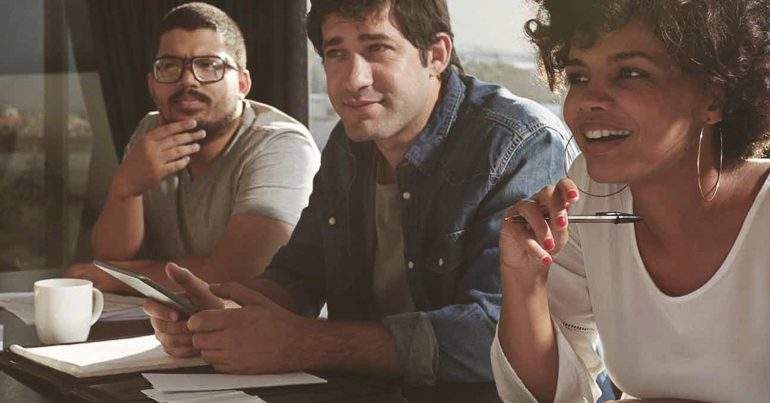 group of people actively listening